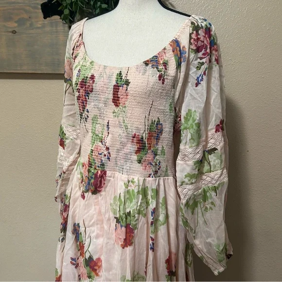 Free People Morning Glory Dress – Floral Boho Handkerchief Hem - Picture 3 of 11